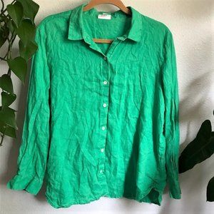 J. Jill 100% Linen Love Linen Button Down Top